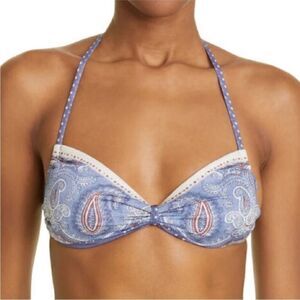 Zimmermann NWT Vitali Halter Bikini Top in Blue
Paisley Size 6/8